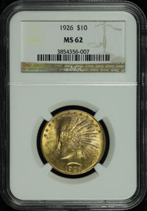 Obverse of this 1926 Indian $10 Motto NGC MS-62