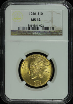Obverse of this 1926 Indian $10 Motto NGC MS-62