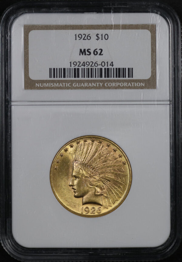 Obverse of this 1926 Indian $10 Motto NGC MS-62