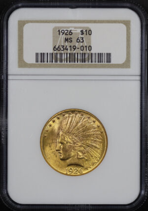 Obverse of this 1926 Indian $10 Motto NGC MS-63