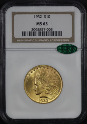 Obverse of this 1932 Indian $10 Motto NGC MS-63 CAC