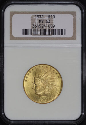 Obverse of this 1932 Indian $10 Motto NGC MS-63