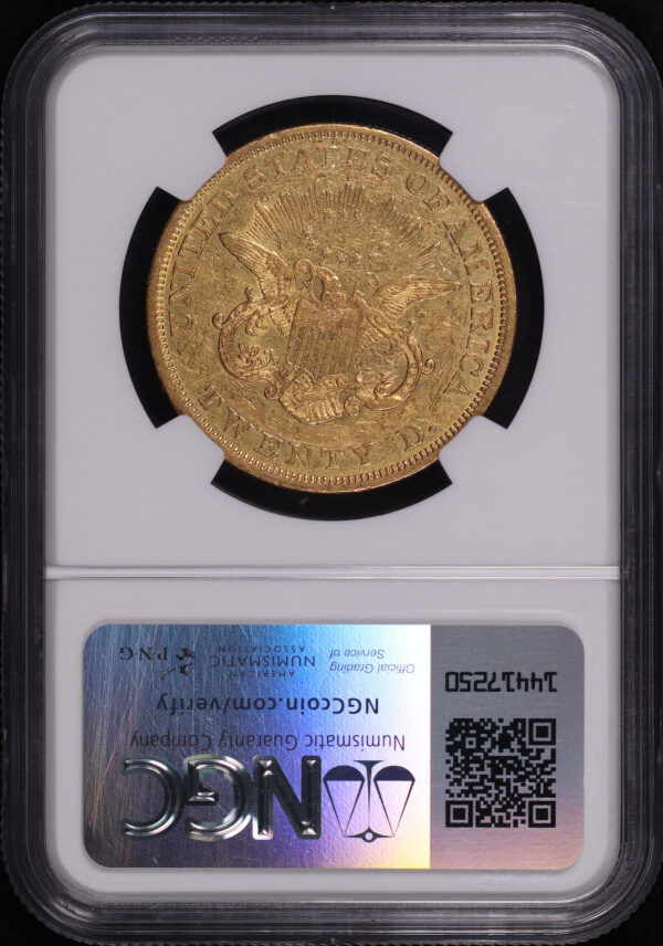 Reverse of this 1850 Liberty Head $20 Type 1 NGC AU-55