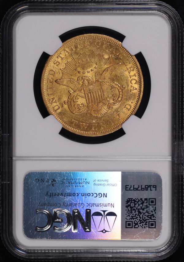 Reverse of this 1850 Liberty Head $20 Type 1 NGC MS-60
