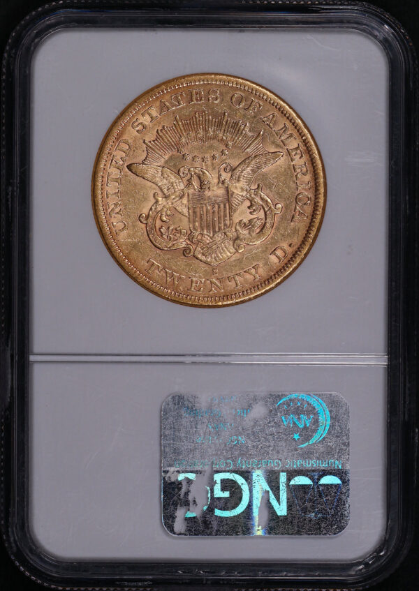 Reverse of this 1864-S Liberty Head $20 Type 1 NGC AU-55