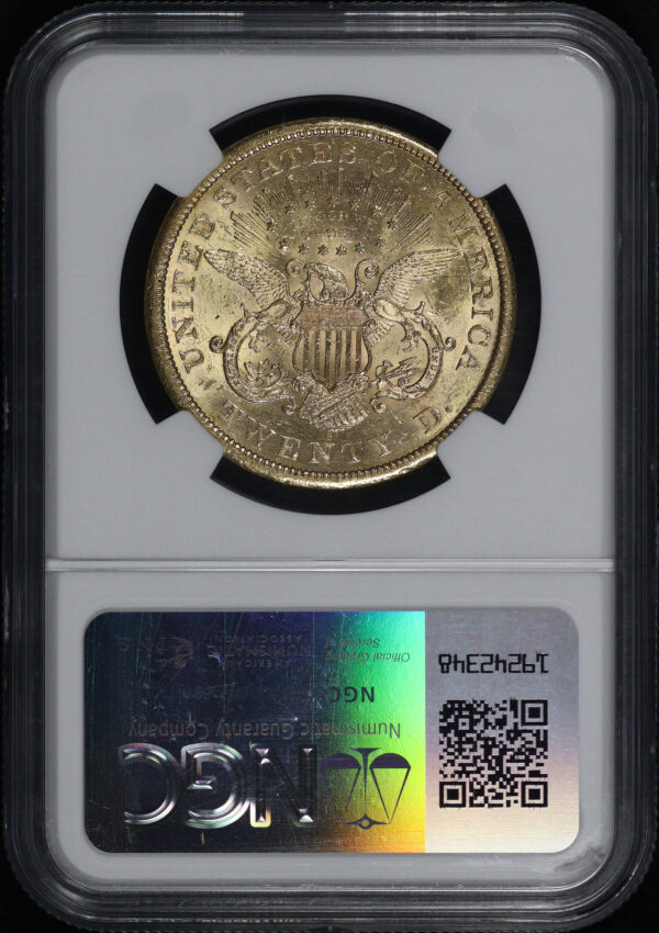 Reverse of this 1866-S Liberty Head $20 Type 2 with Motto NGC MS-61