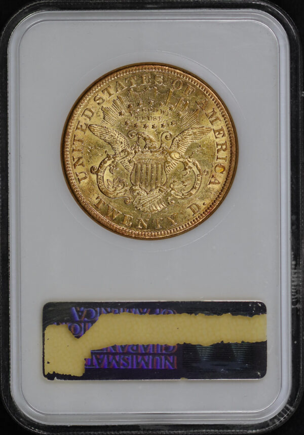 Reverse of this 1873-CC Liberty Head $20 NGC XF-45 Old Fatty Holder 