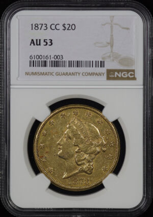 Obverse of this 1873-CC Liberty Head $20 NGC AU-53
