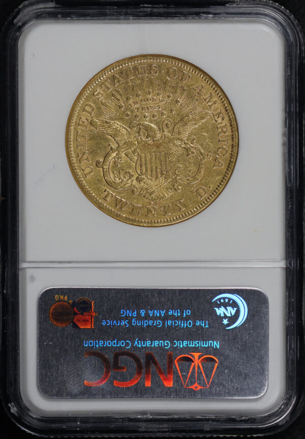 Reverse of this 1874-CC Liberty Head $20 NGC VF-35