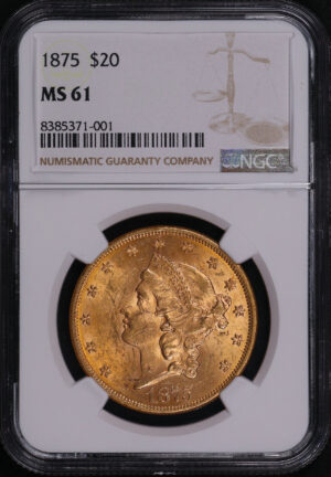 Obverse of this 1875 Liberty Head $20 Type 2 NGC MS-61