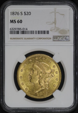 Obverse of this 1876-S Liberty Head $20 NGC MS-60