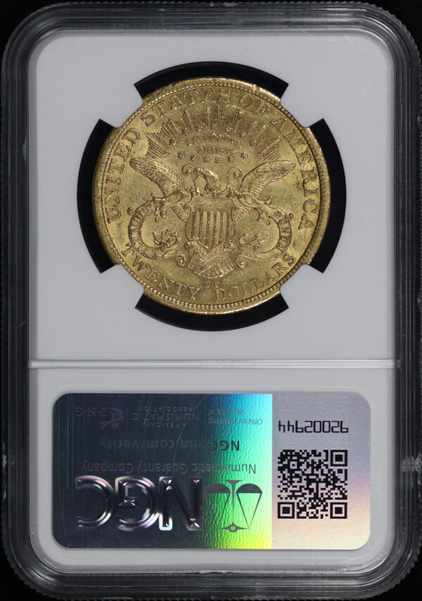 Reverse of this 1878-CC Liberty Head $20 Type 3 NGC AU-53
