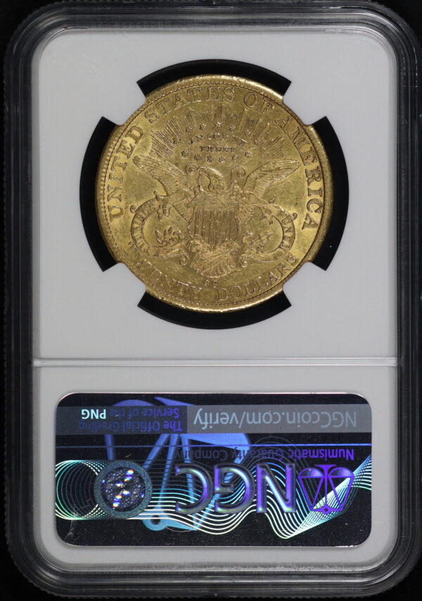 Reverse of this 1879-CC Liberty Head $20 Type 3 NGC AU-55