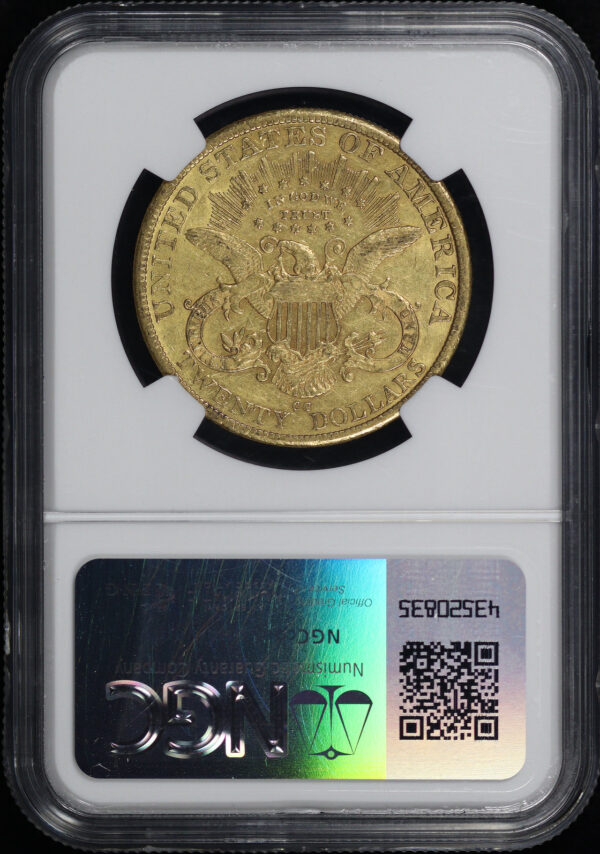 Reverse of this 1879-CC Liberty Head $20 Type 3 NGC AU-58