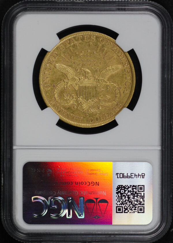 Reverse of this 1879-O Liberty Head $20 Type 3 NGC AU-50