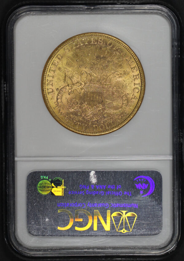 Reverse of this 1880-S Liberty Head $20 Type 3 NGC MS-62