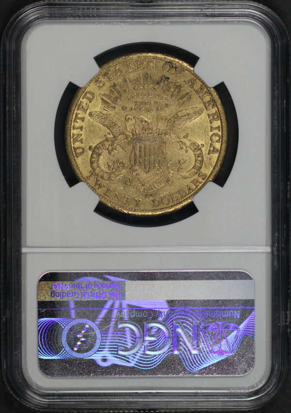 Reverse of this 1882-CC Liberty Head $20 Type 3 NGC AU-58