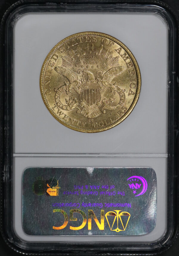 Reverse of this 1882-CC Liberty Head $20 Type 3 NGC AU-58