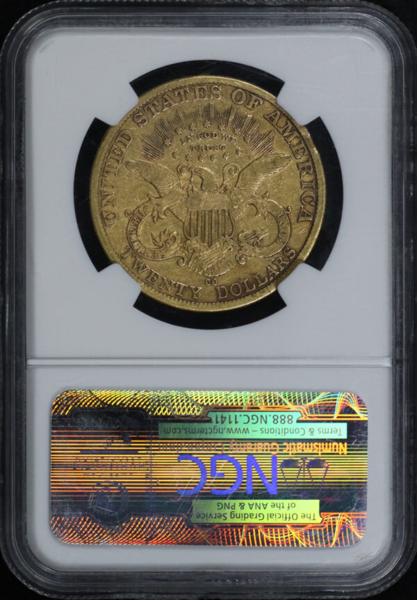 Reverse of this 1883-CC Liberty Head $20 Type 3 NGC VF-35