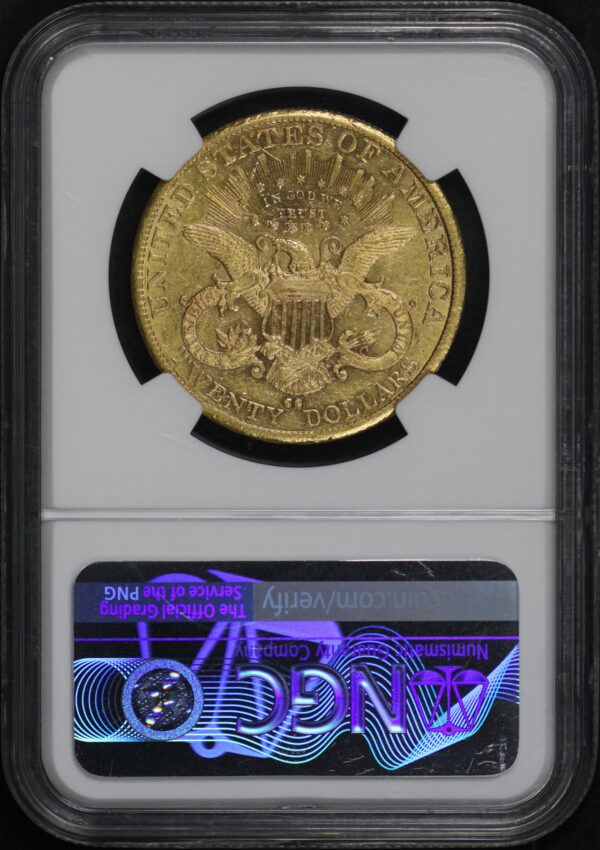 Reverse of this 1883-CC Liberty Head $20 Type 3 NGC AU-58
