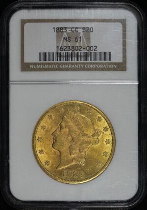 Obverse of this 1883-CC Liberty Head $20 Type 3 NGC MS-61