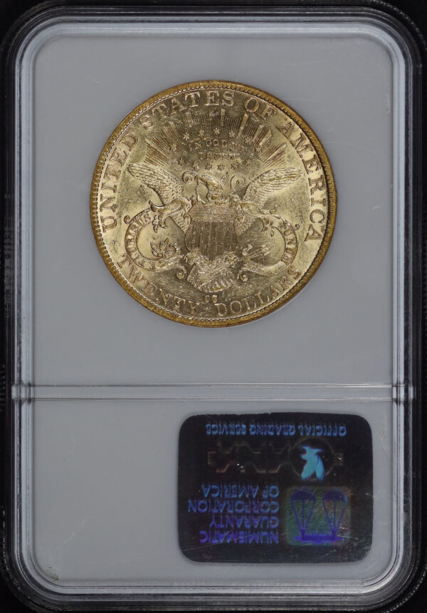 Reverse of this 1889-CC Liberty Head $20 Type 3 NGC AU-53