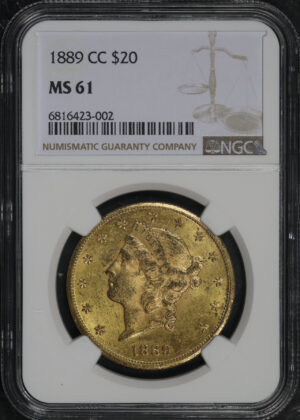 Obverse of this 1889-CC Liberty Head $20 Type 3 NGC MS-61