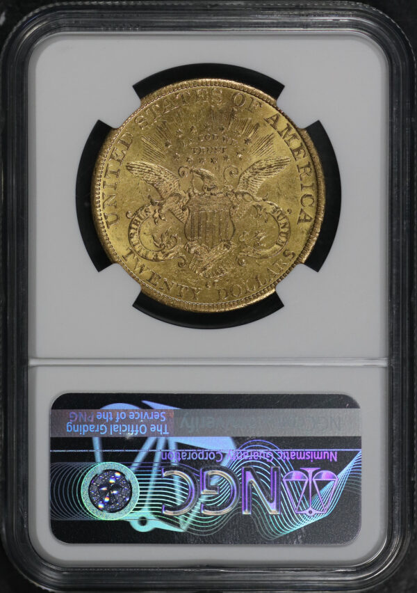 Reverse of this 1889-CC Liberty Head $20 Type 3 NGC MS-61