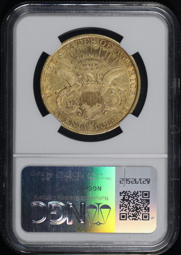 Reverse of this 1890-CC Liberty Head $20 Type 3 NGC AU-55