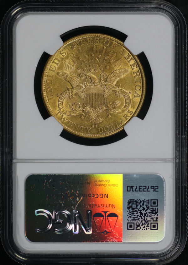Reverse of this 1890-CC Liberty Head $20 NGC AU-55