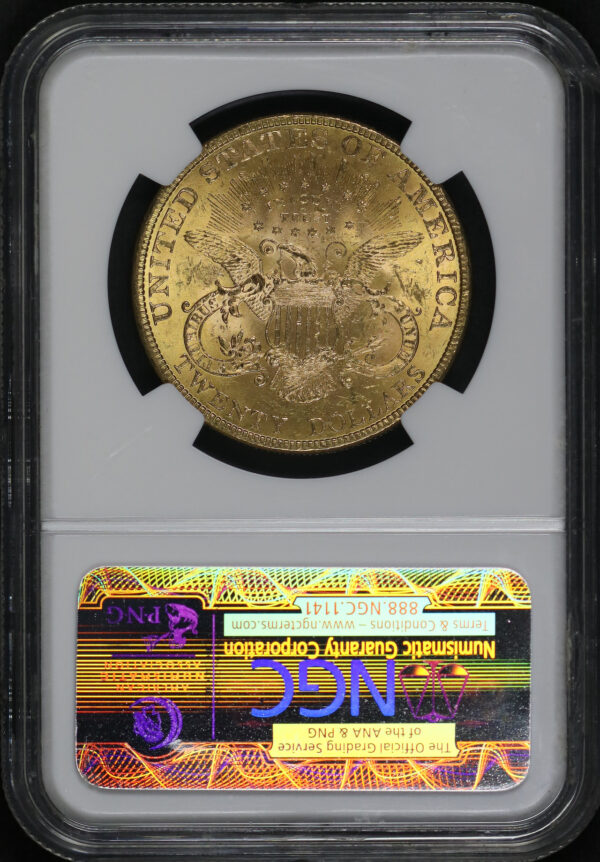 Reverse of this 1894 Liberty Head $20 Type 3 NGC MS-62