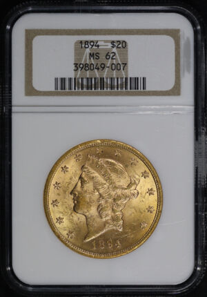 Obverse of this 1894 Liberty Head $20 Type 3 NGC MS-62