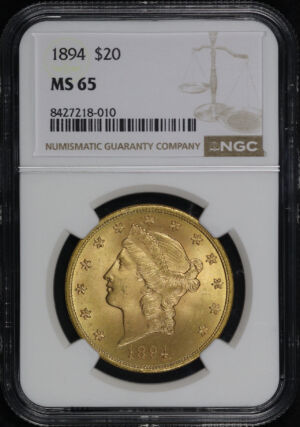 Obverse of this 1894 Liberty Head $20 Type 3 NGC MS-65