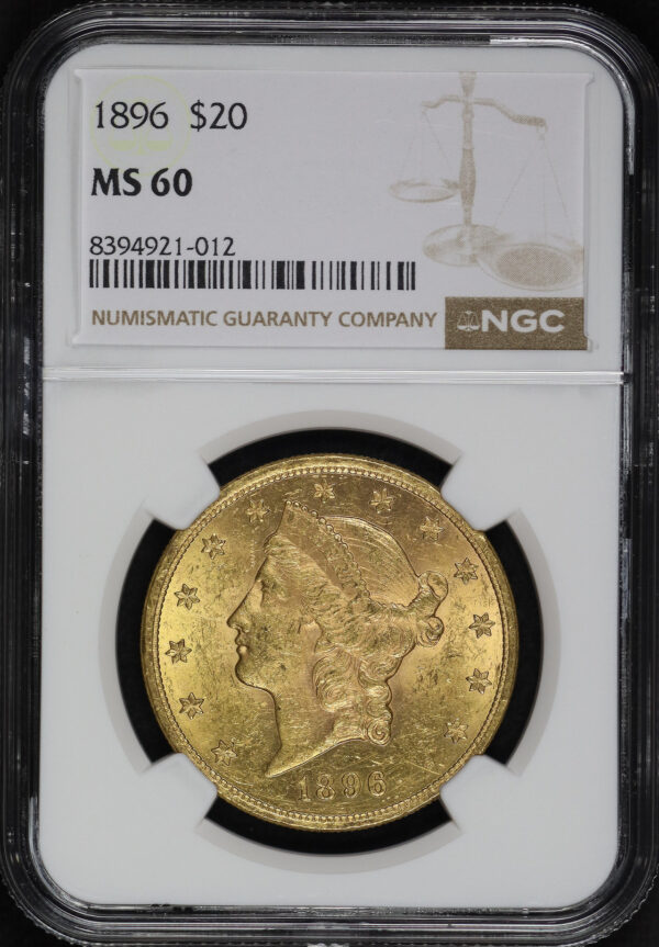 Obverse of this 1896 Liberty Head $20 Type 3 NGC MS-60