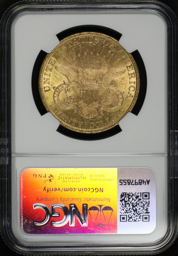 Reverse of this 1896 Liberty Head $20 Type 3 NGC MS-60