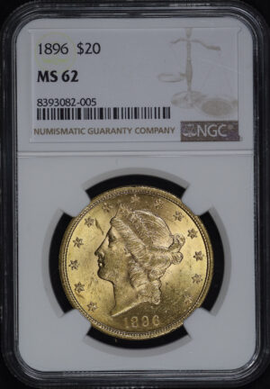 Obverse of this 1896 Liberty Head $20 Type 3 NGC MS-62