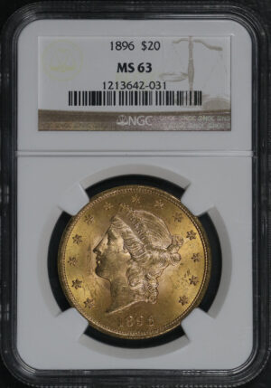 Obverse of this 1896 Liberty Head $20 Type 3 NGC MS-63
