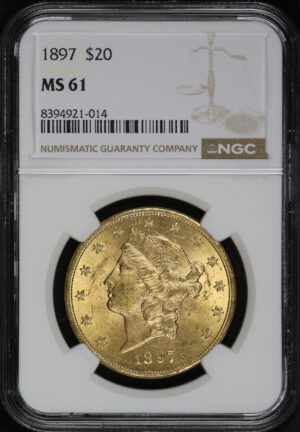 Obverse of this 1897 Liberty Head $20 Type 3 NGC MS-61