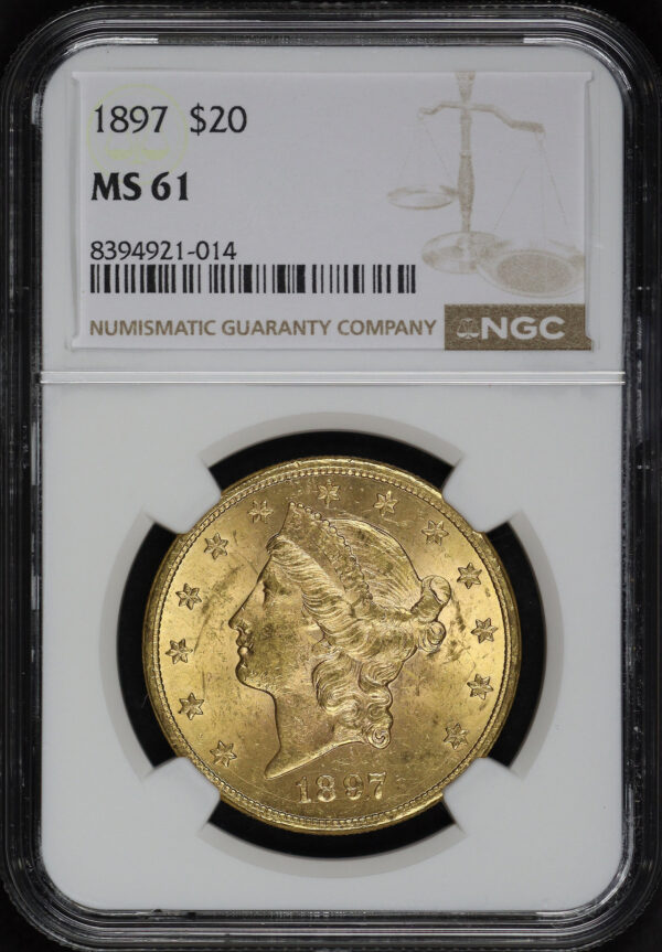Obverse of this 1897 Liberty Head $20 Type 3 NGC MS-61