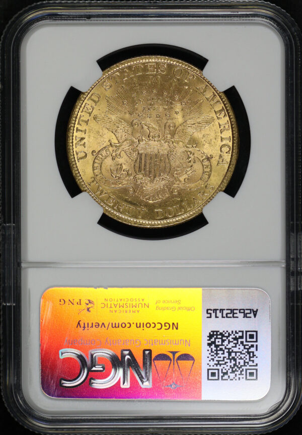 Reverse of this 1897 Liberty Head $20 Type 3 NGC MS-61