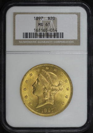 Obverse of this 1897 Liberty Head $20 Type 3 NGC MS-61