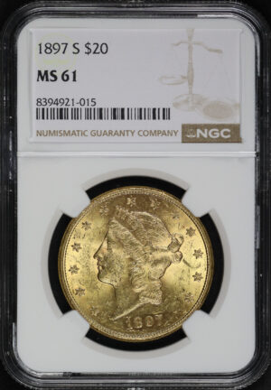 Obverse of this 1897-S Liberty Head $20 Type 3 NGC MS-61