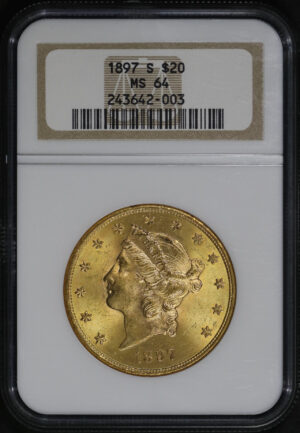 Obverse of this 1897-S Liberty Head $20 Type 3 NGC MS-64