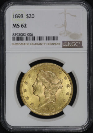 Obverse of this 1898 Liberty Head $20 Type 3 NGC MS-62