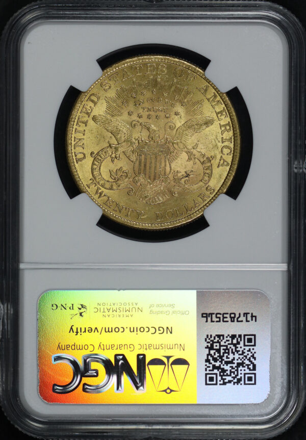 Reverse of this 1898 Liberty Head $20 Type 3 NGC MS-62
