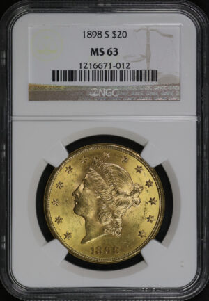 Obverse of this 1898-S Liberty Head $20 Type 3 NGC MS-63