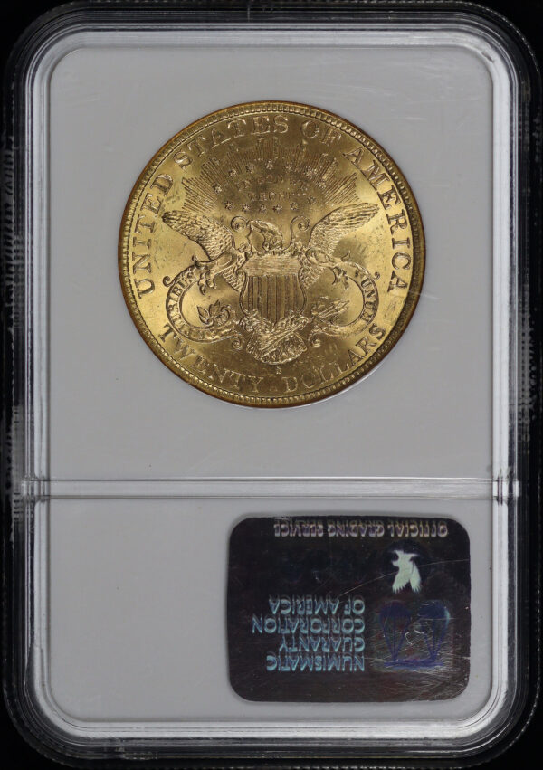 Reverse of this 1898-S Liberty Head $20 Type 3 NGC MS-63