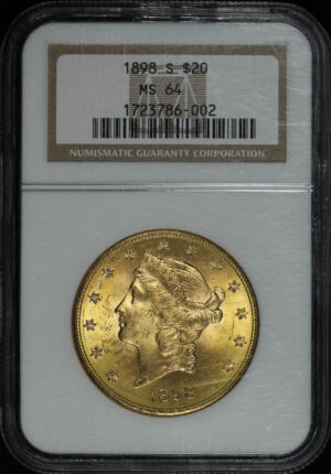 Obverse of this 1898-S Liberty Head $20 Type 3 NGC MS-64