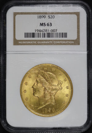 Obverse of this 1899 Liberty Head $20 Type 3 NGC MS-63