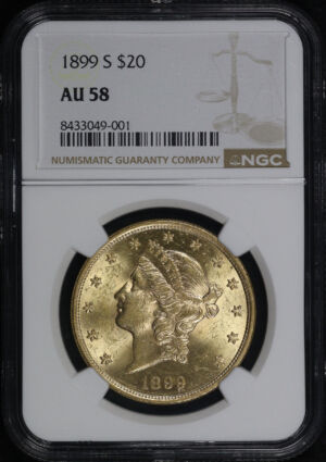 Obverse of this 1899-S Liberty Head $20 Type 3 NGC AU-58